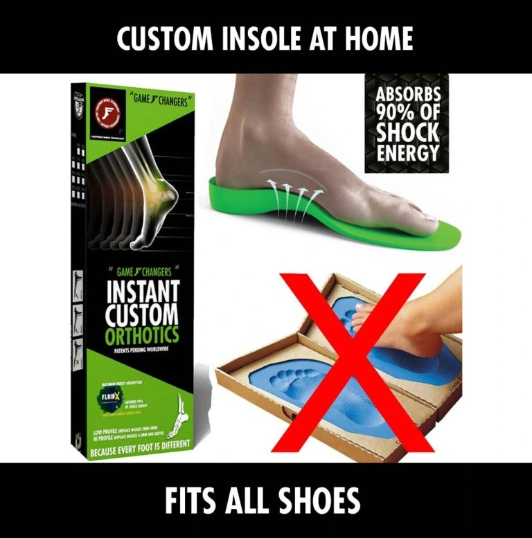 FP Insoles custom orthotics for shock absorption.